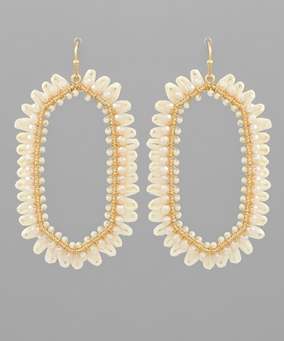 Beaded Raffia Earrings