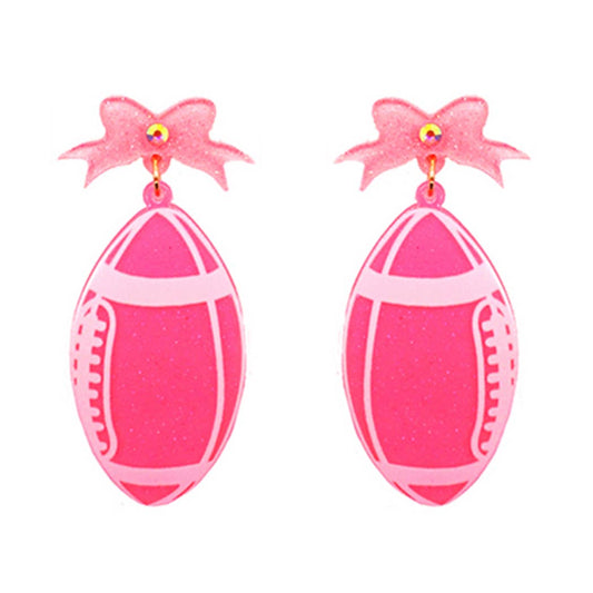 Legally Pink Football Earrings