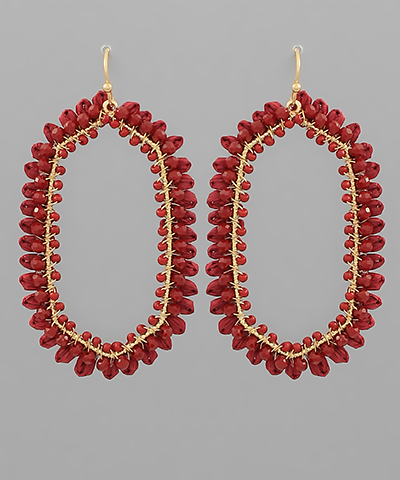 Beaded Raffia Earrings