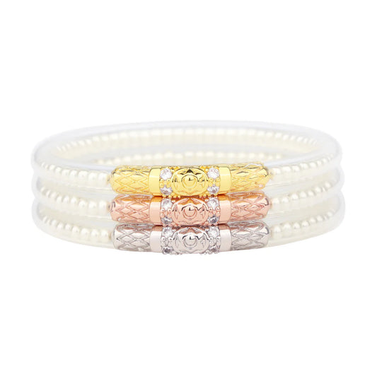 Three Queens All Weather Bangles® (AWB®) - White Pearl