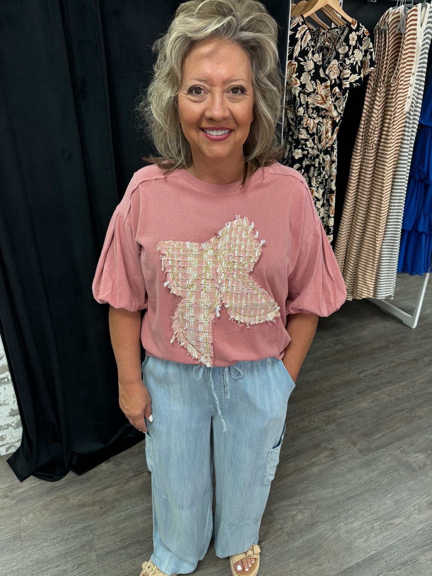 Blush Bow Top