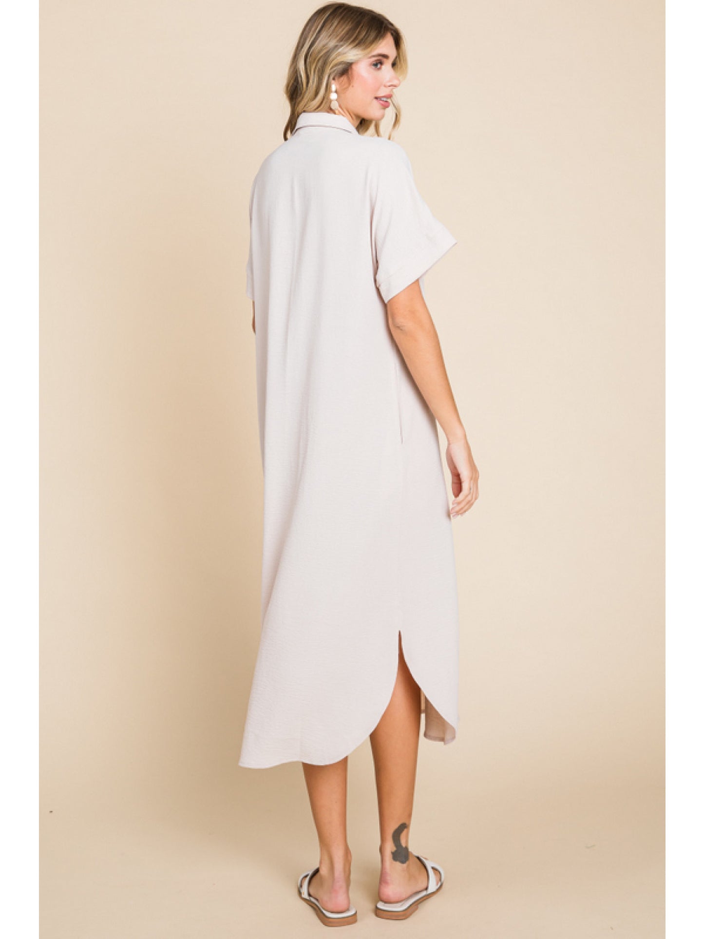 Button Up Airflow Midi Dress