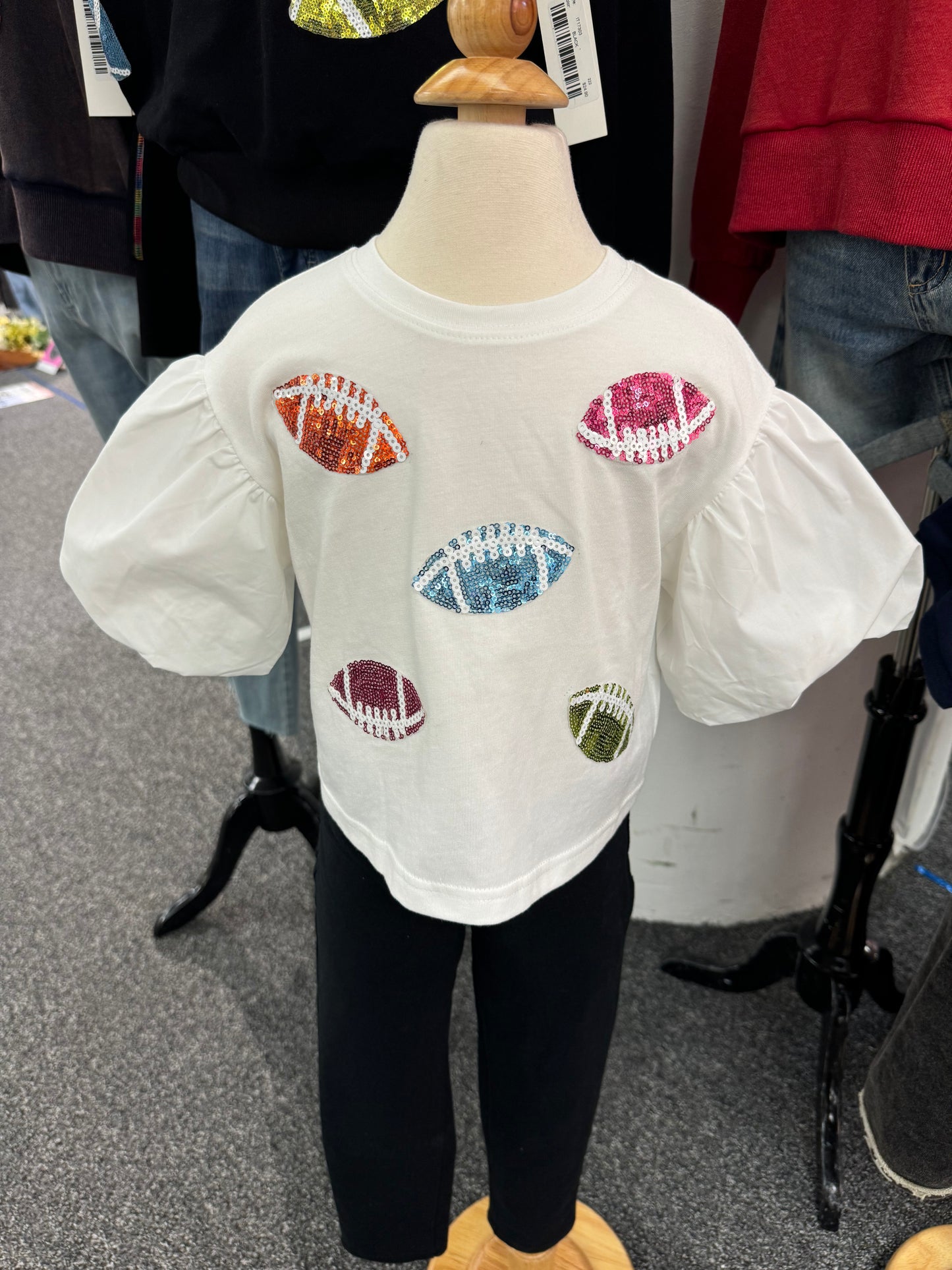 Mama and Mini Football Sequin Top