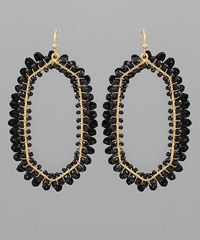 Beaded Raffia Earrings