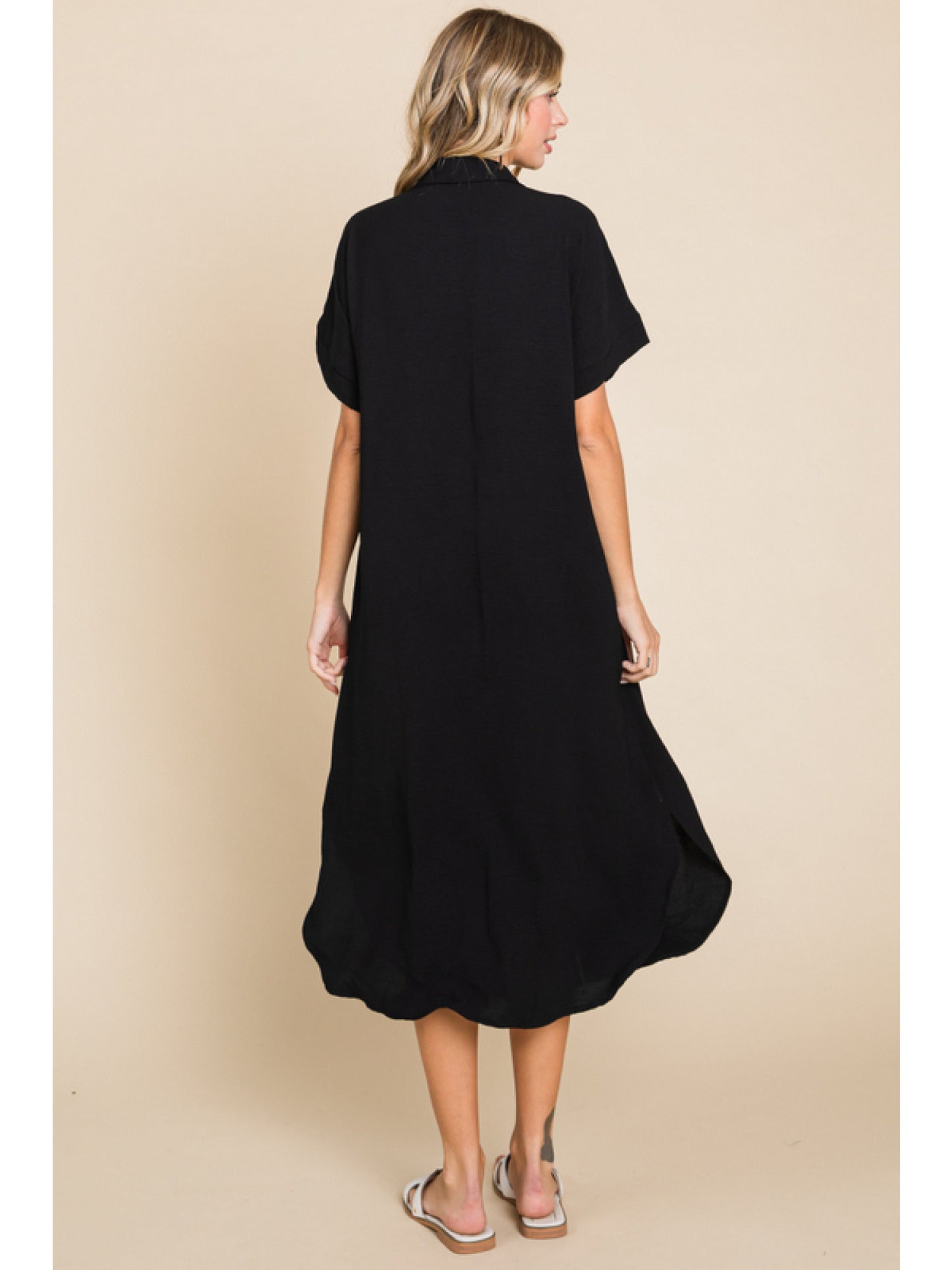 Button Up Airflow Midi Dress