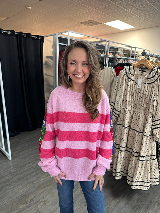 Nutty Nutcracker Striped Sweater