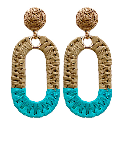 Colorblock Raffia Earrings