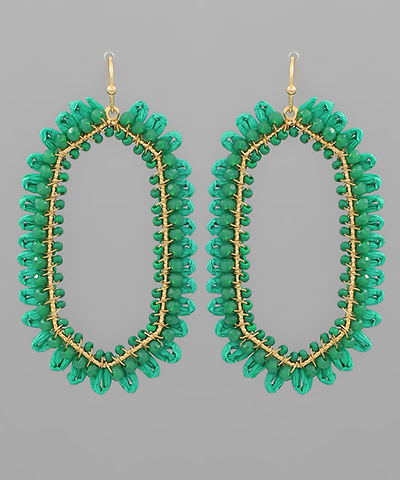 Beaded Raffia Earrings