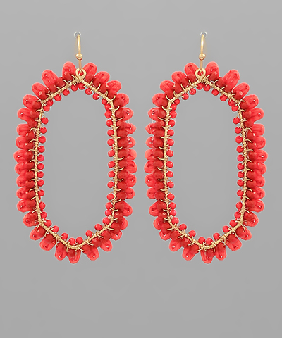 Beaded Raffia Earrings