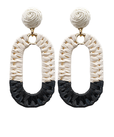 Colorblock Raffia Earrings