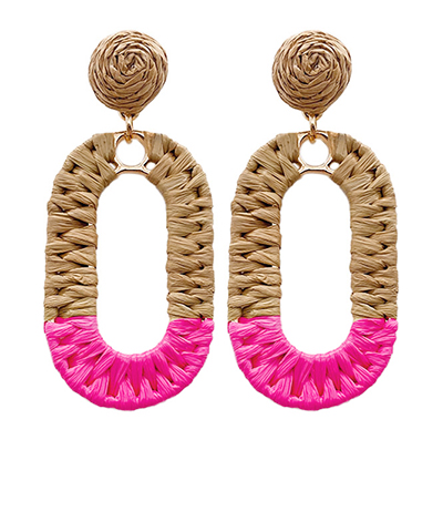 Colorblock Raffia Earrings