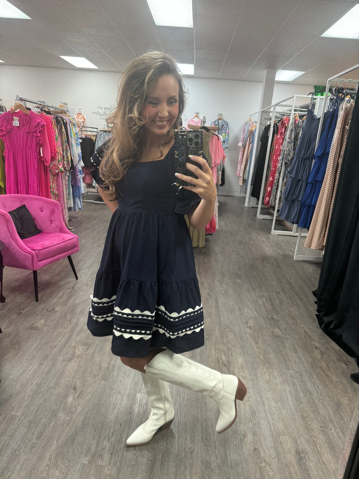 Cute Navy Ric Rac Dress