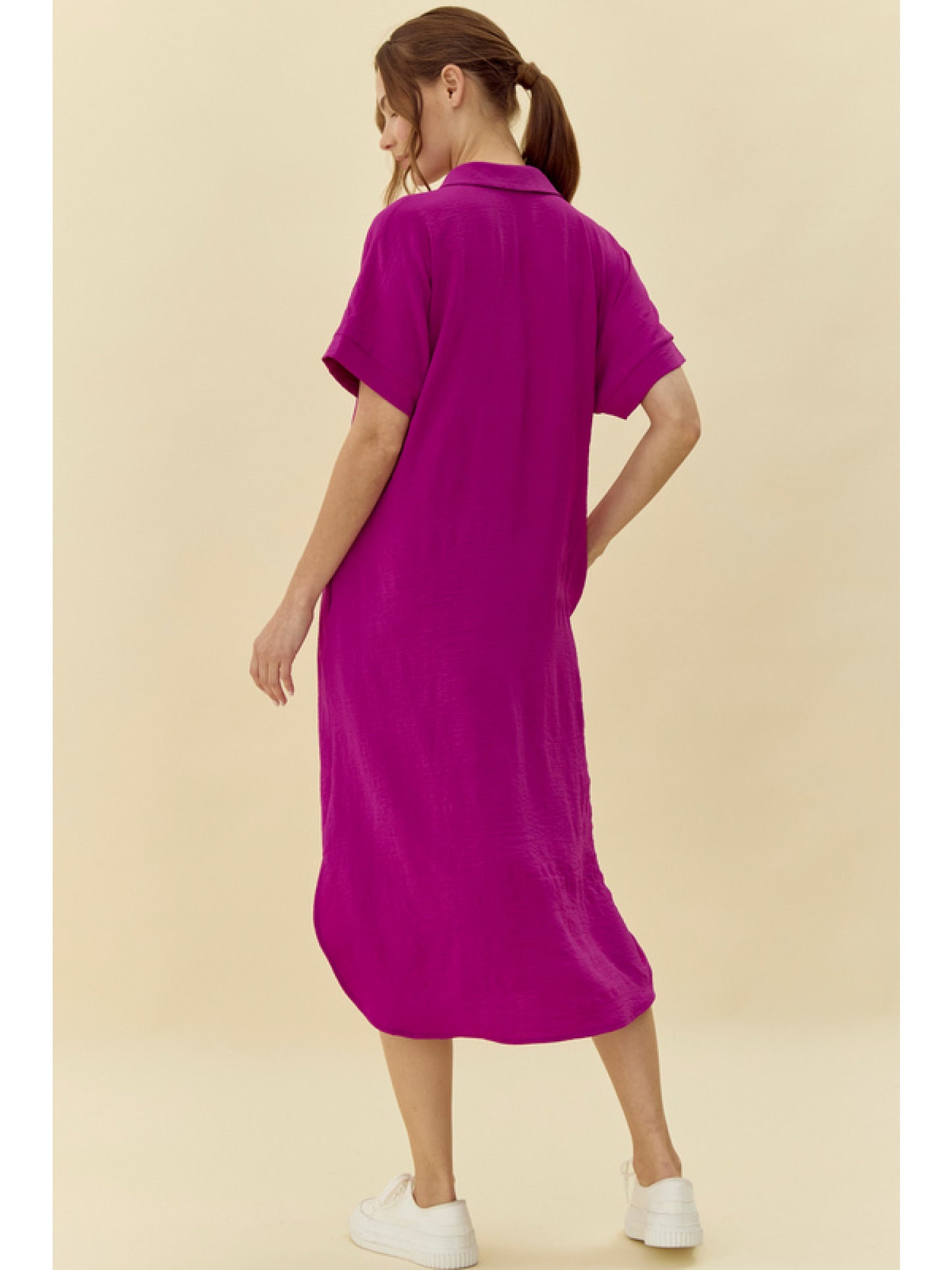 Button Up Airflow Midi Dress