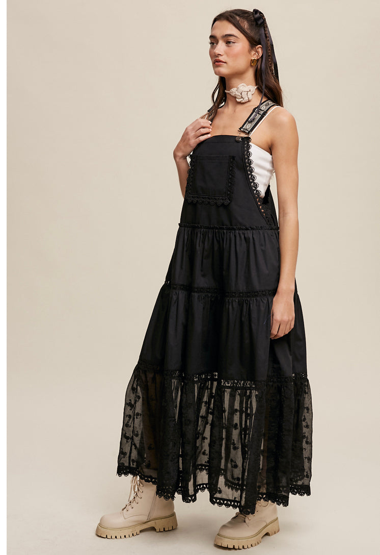 Black Lace Overall Dress