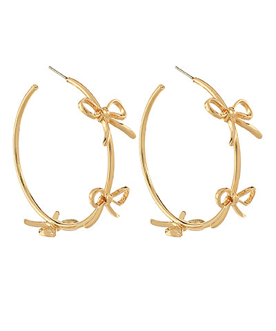 Beautiful Bow Hoop Earrings