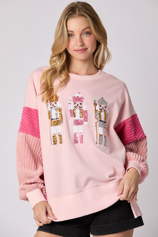 Glitzy Nutcracker Pullover Top