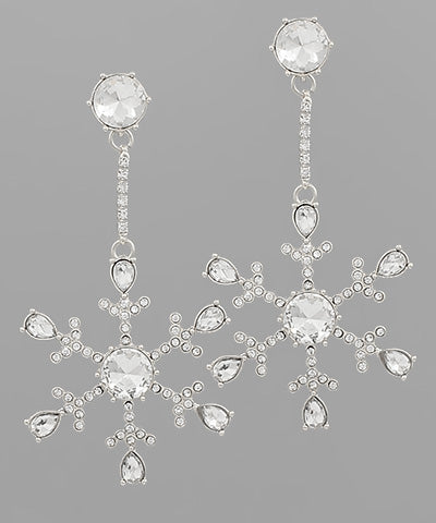 Crystal Clear Snowflake Earrings