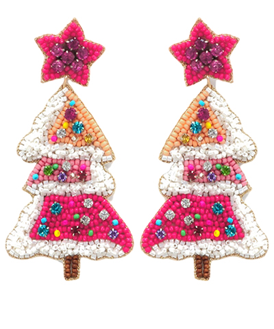 Ombre Christmas Tree Earrings