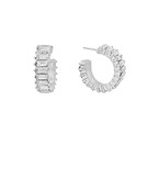 Pave Crystal Hoop Earrings