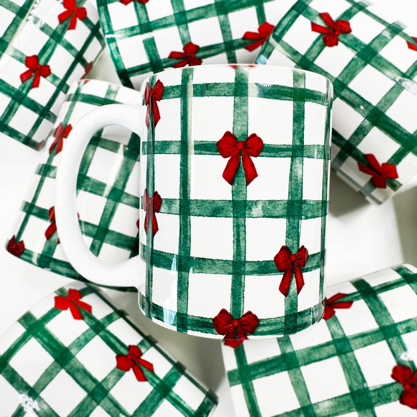 Christmas Plaid Bows Coffee Mug